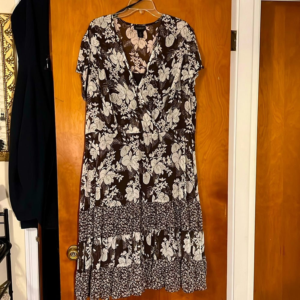 Lane Bryant brown floral dress